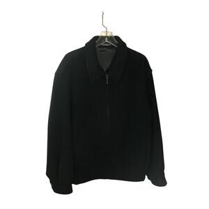 Sax Felice Bomber Jacket Mens Wool Cashmere Vintage Black Zip Front Coat Jacket